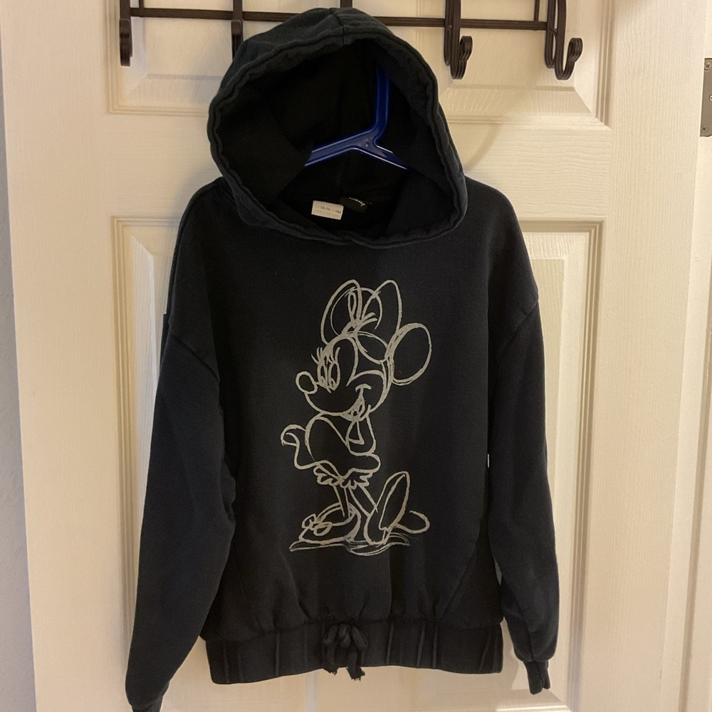 Zara Disney Minnie Black Hoodie 13/14 comfy trendy teen oversized